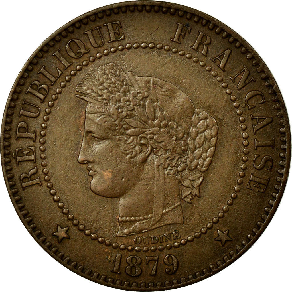 Monnaie, France, Cérès, 2 Centimes, 1879, Paris, TTB+, Bronze, KM:827.1