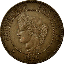 Monnaie, France, Cérès, 2 Centimes, 1879, Paris, TTB+, Bronze, KM:827.1