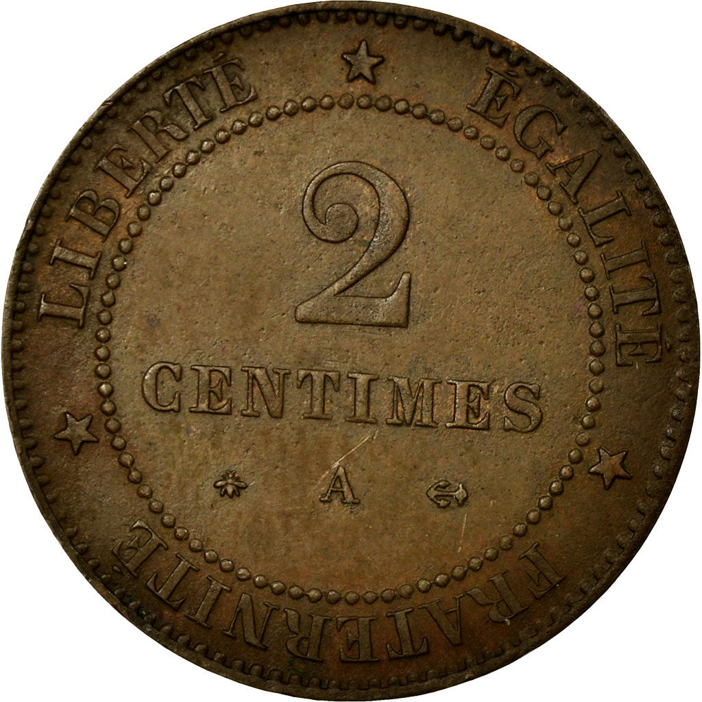 Monnaie, France, Cérès, 2 Centimes, 1879, Paris, TTB+, Bronze, KM:827.1