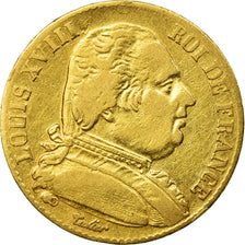 Moeda, França, Louis XVIII, 20 Francs, 1815, Paris, EF(40-45), Dourado