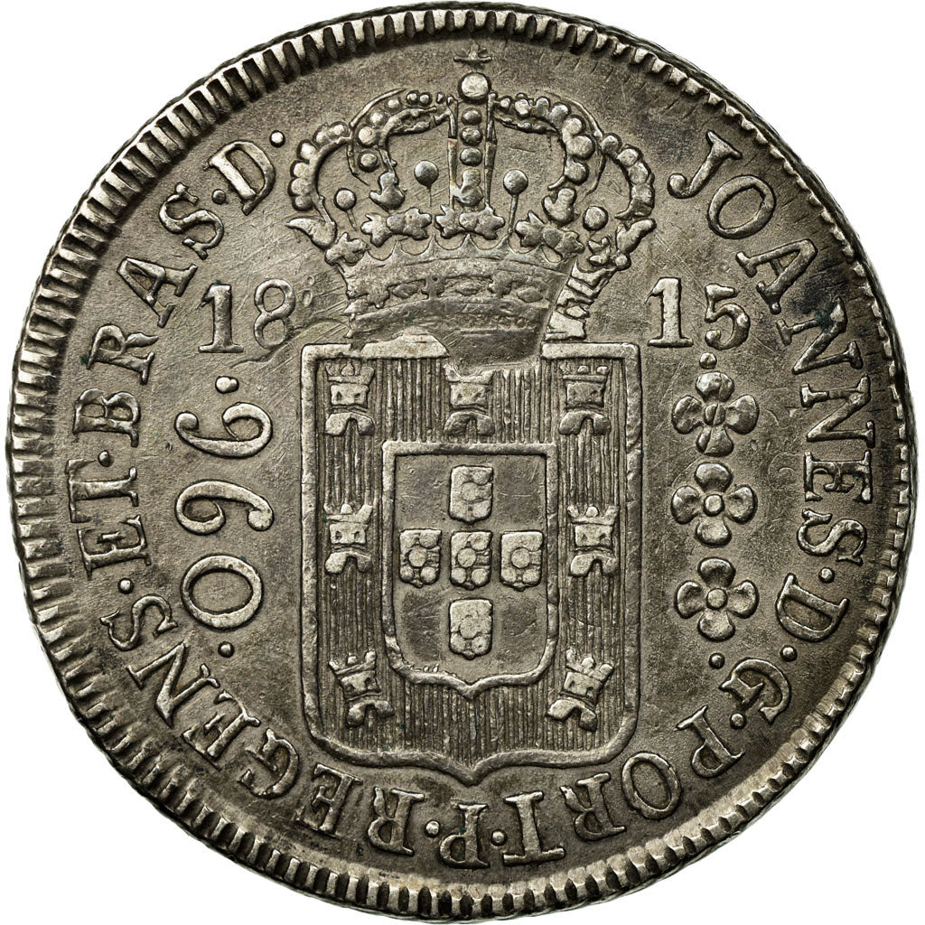 Coin, Brazil, 960 Reis, 1815, Rio de Janeiro, EF(40-45), Silver, KM:307.3
