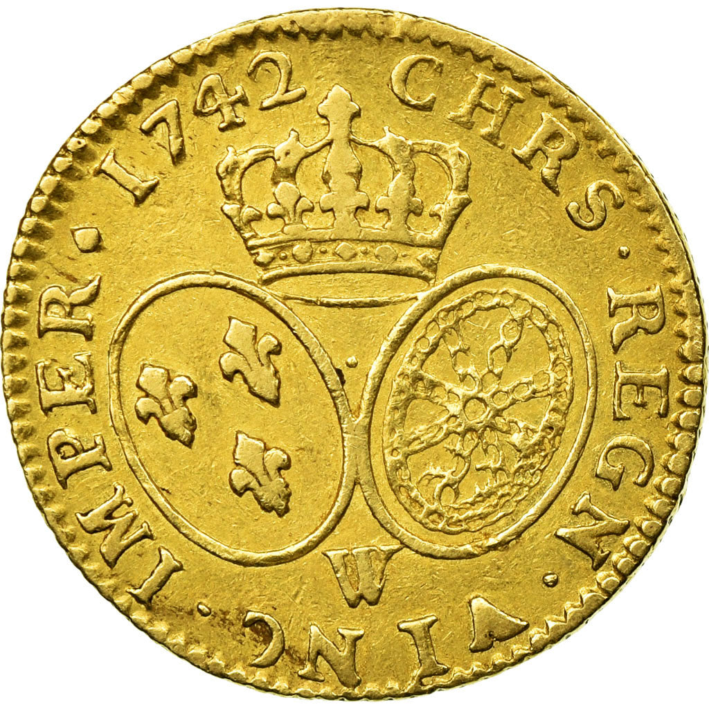Coin, France, Louis XV, Louis d'or au bandeau, Louis d'Or, 1742, Lille