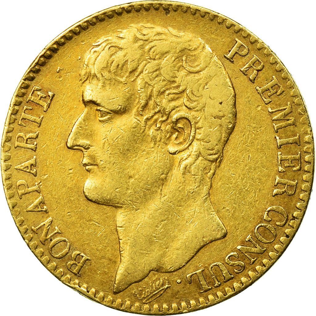 Moeda, França, Napoléon I, 40 Francs, An XI, Paris, VF(30-35), Dourado