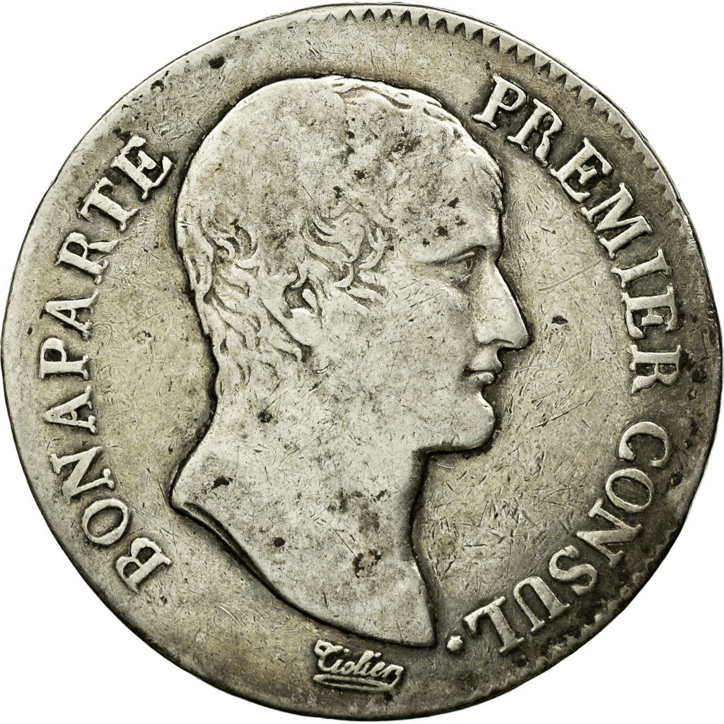 Moneda, Francia, Napoleon I, 5 Francs, An 12, Toulouse, BC, Plata, Gadoury:577