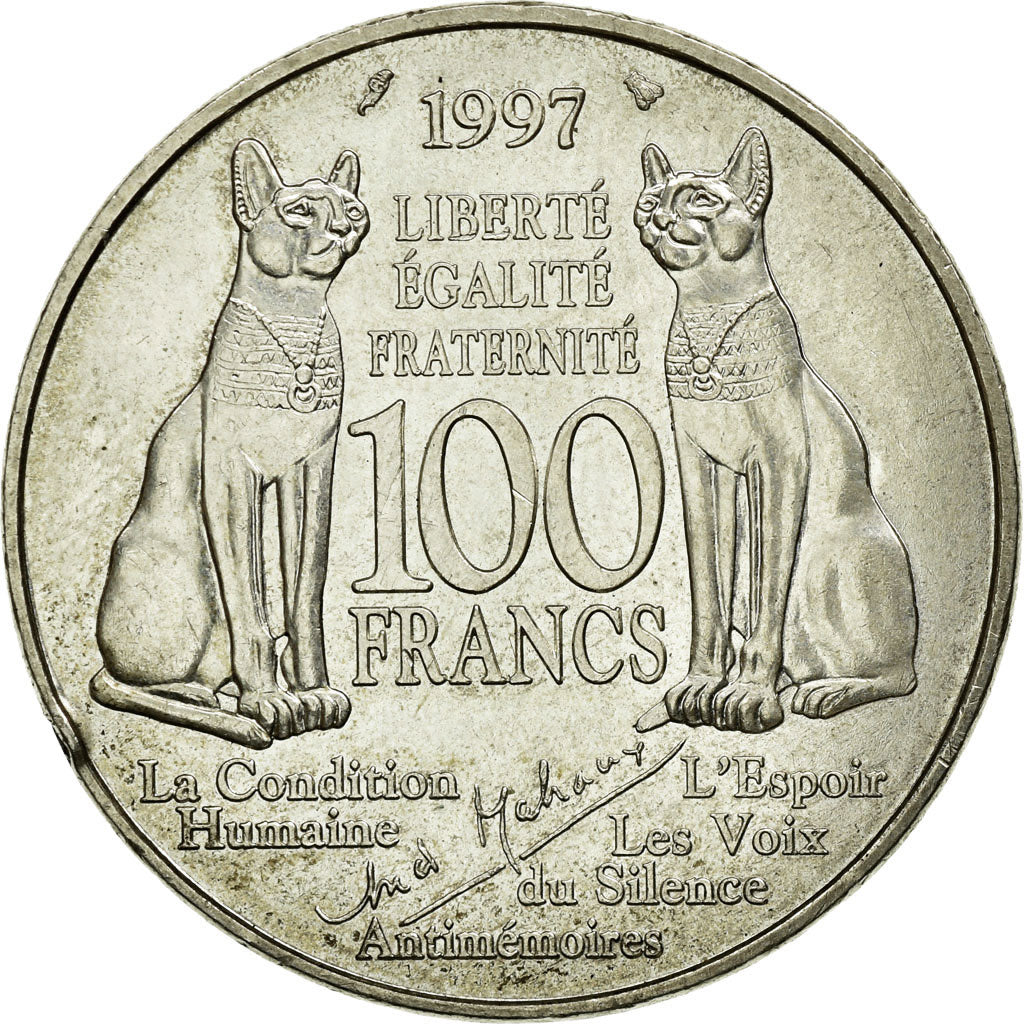 Coin, France, André Malraux, 100 Francs, 1997, AU(50-53), Silver, KM:1188