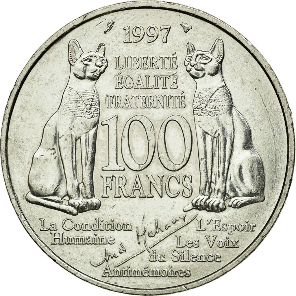 Coin, France, André Malraux, 100 Francs, 1997, AU(50-53), Silver, KM:1188