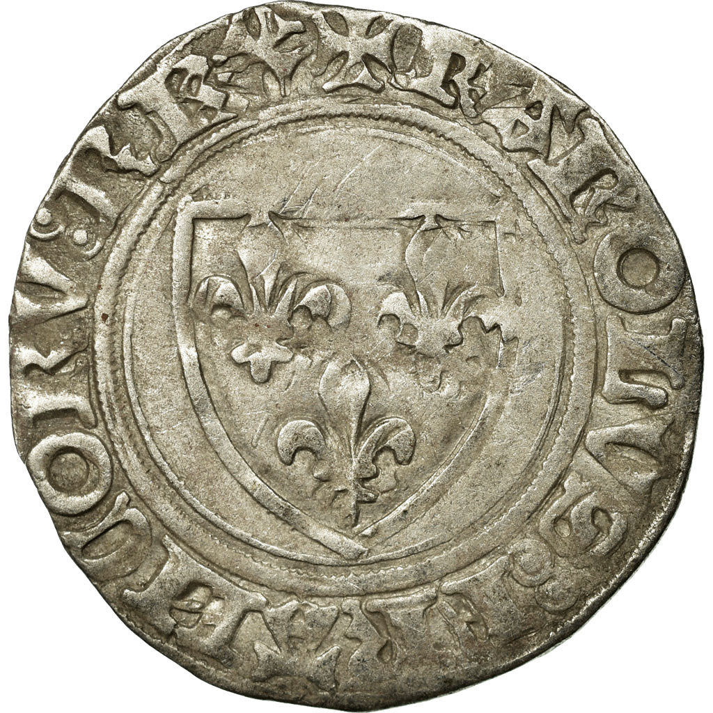 Coin, France, Charles VI, Blanc Guénar, Uncertain Mint, Variety, VF(30-35)