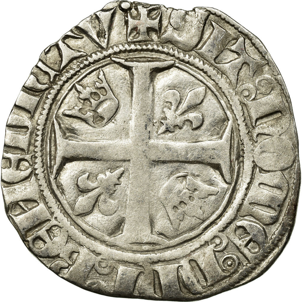 Coin, France, Charles VI, Blanc Guénar, Uncertain Mint, Variety, VF(30-35)