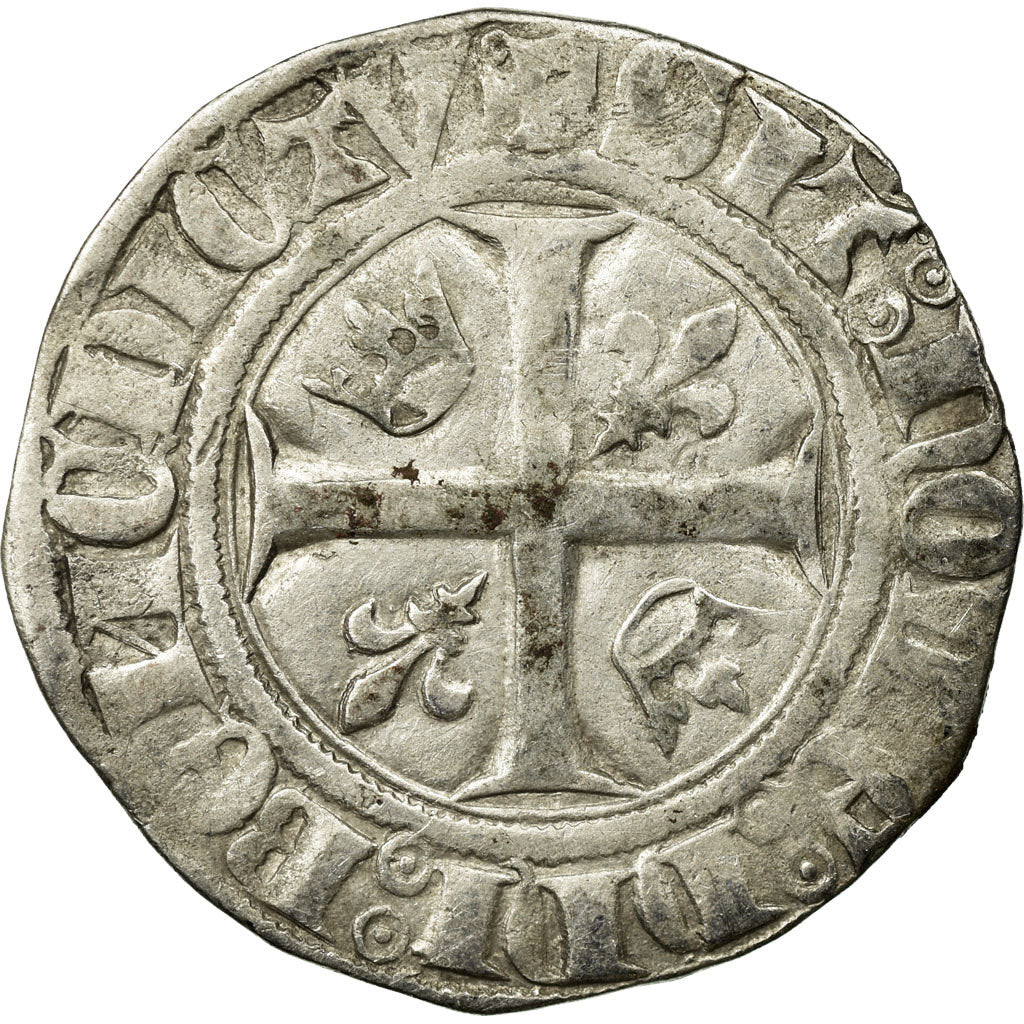 Coin, France, Charles VI, Blanc Guénar, Uncertain Mint, Variety, EF(40-45)