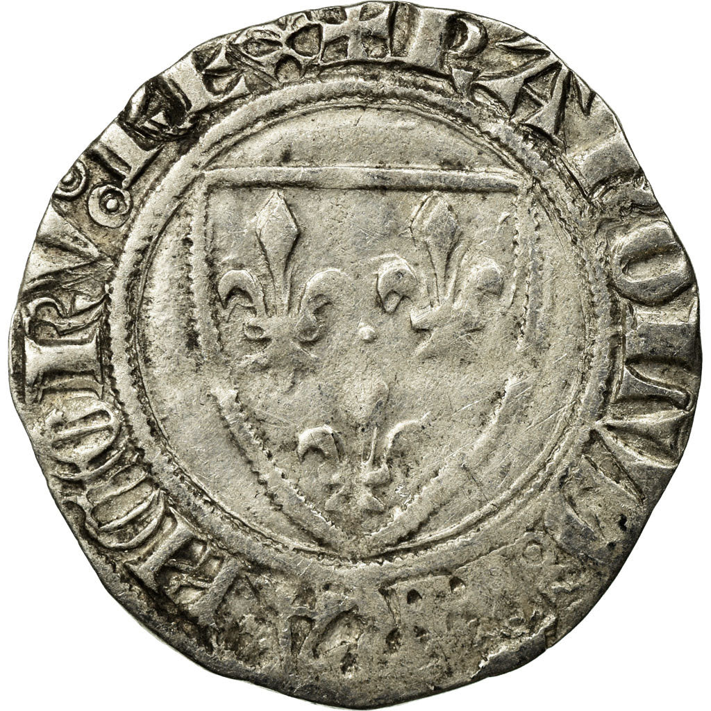 Coin, France, Charles VI, Blanc Guénar, Uncertain Mint, Variety, EF(40-45)