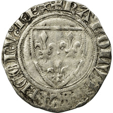 Coin, France, Charles VI, Blanc Guénar, Uncertain Mint, Variety, EF(40-45)