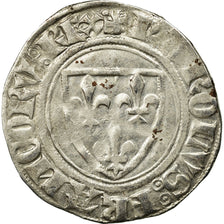 Monnaie, France, Charles VI, Blanc Guénar, Atelier incertain, Variété, TTB