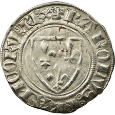 Coin, France, Charles VI, Blanc Guénar, Uncertain Mint, Variety, EF(40-45)