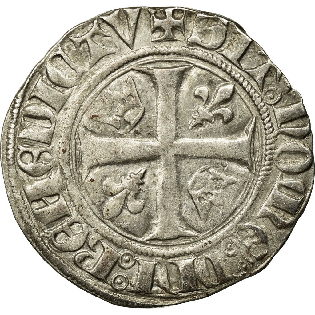 Coin, France, Charles VI, Blanc Guénar, Uncertain Mint, Variety, EF(40-45)