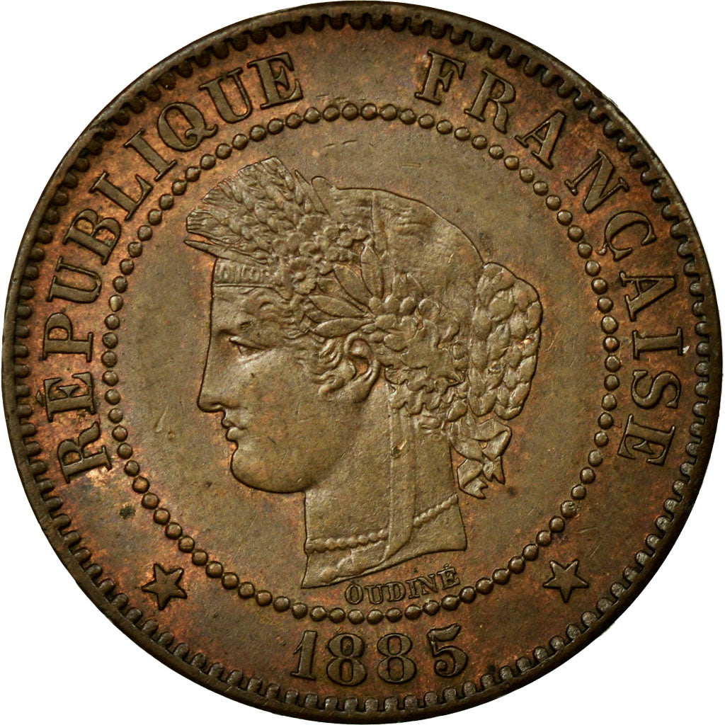 Monnaie, France, Cérès, 2 Centimes, 1885, Paris, SUP, Bronze, KM:827.1