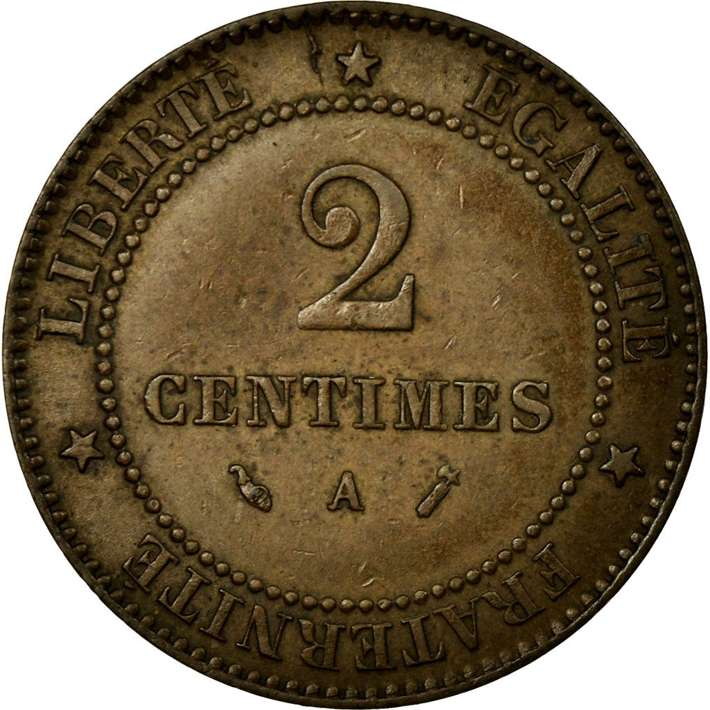 Monnaie, France, Cérès, 2 Centimes, 1886, Paris, SUP, Bronze, KM:827.1