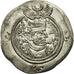 Moeda, Reis Sassânidas, Khusrau II, Drachm, BBA (Court), AU(55-58), Prata