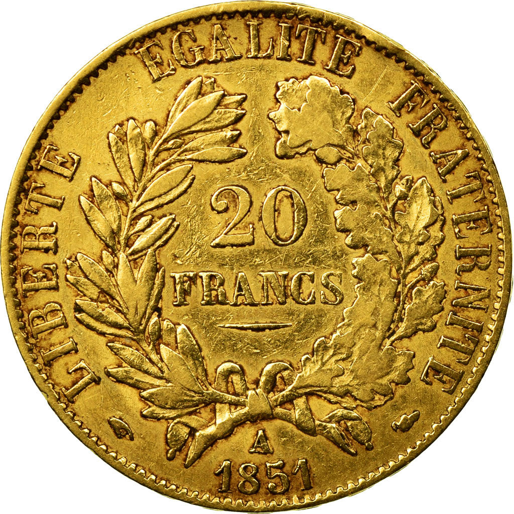 Coin, France, Cérès, 20 Francs, 1851, Paris, EF(40-45), Gold, KM:762