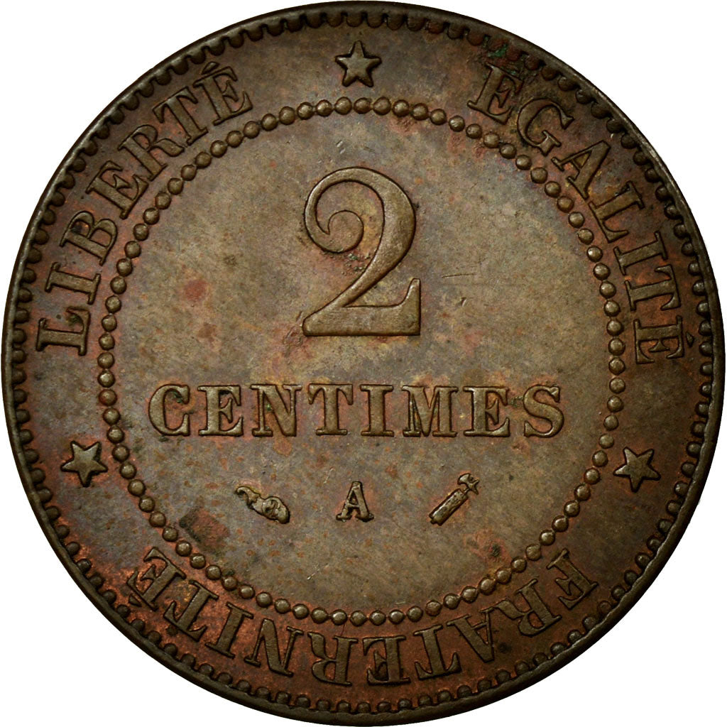 Coin, France, Cérès, 2 Centimes, 1888, Paris, MS(60-62), Bronze, KM:827.1