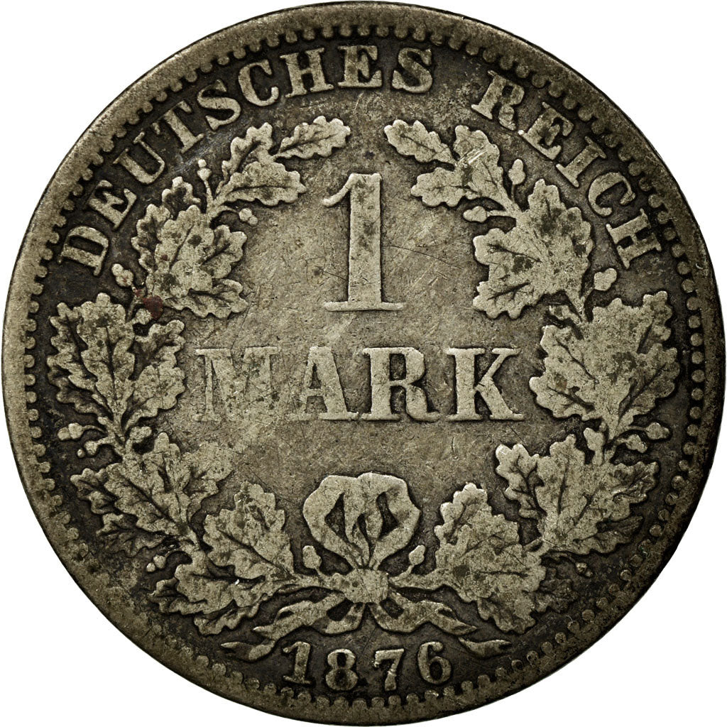Coin, GERMANY - EMPIRE, Wilhelm I, Mark, 1876, Berlin, VF(20-25), Silver, KM:7