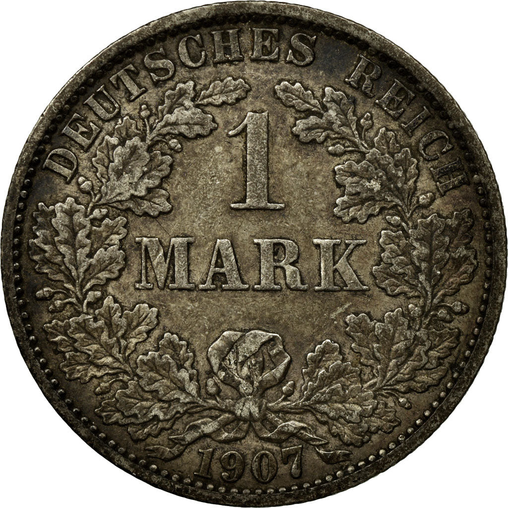 Coin, GERMANY - EMPIRE, Wilhelm II, Mark, 1907, Berlin, EF(40-45), Silver, KM:14
