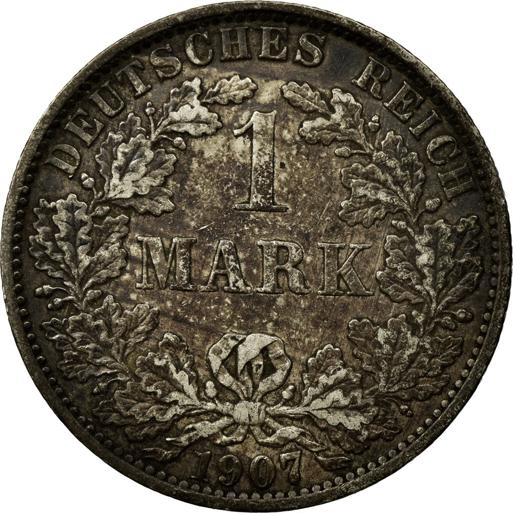 Coin, GERMANY - EMPIRE, Wilhelm II, Mark, 1907, Berlin, EF(40-45), Silver, KM:14