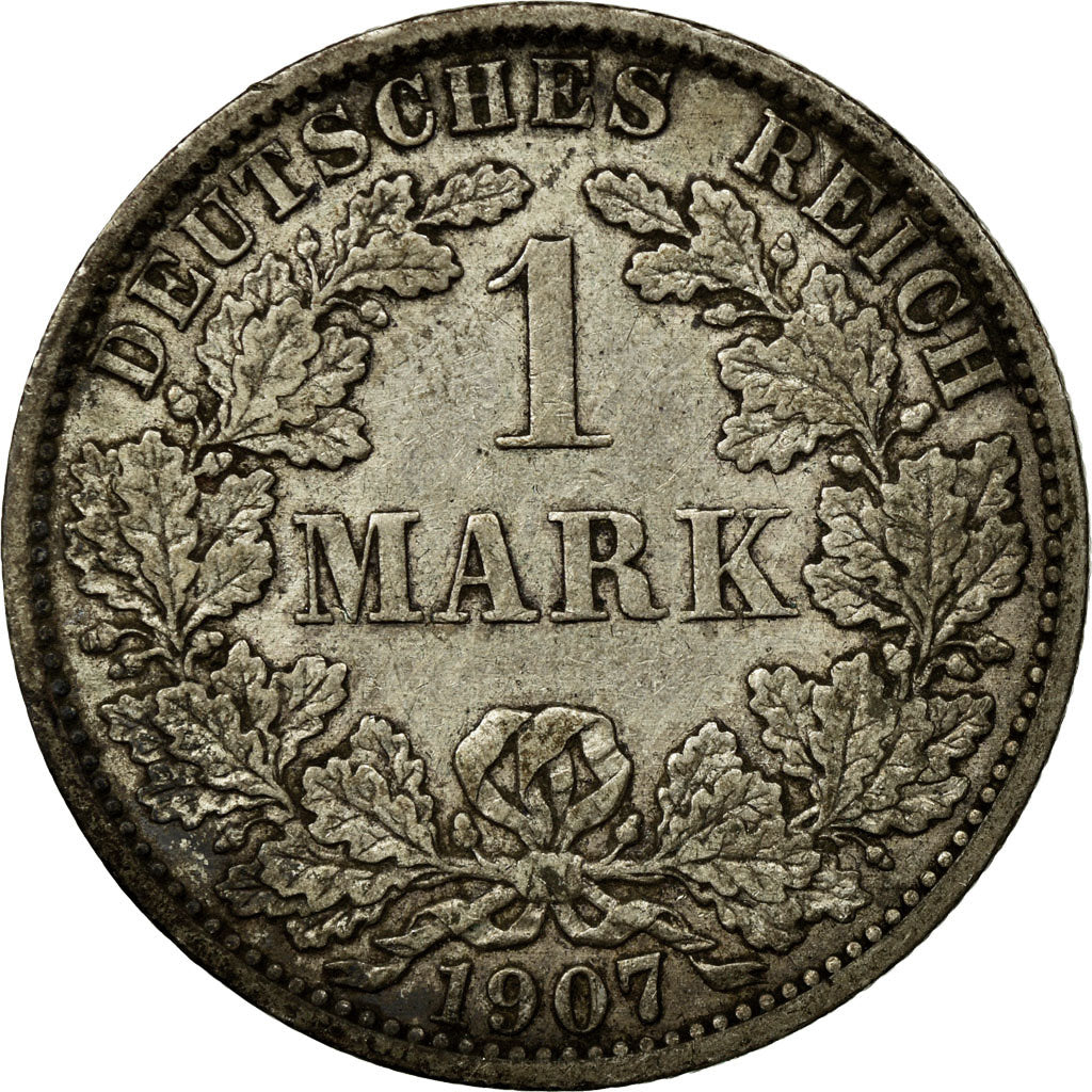 Coin, GERMANY - EMPIRE, Wilhelm II, Mark, 1907, Berlin, EF(40-45), Silver, KM:14