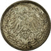 Coin, GERMANY - EMPIRE, 1/2 Mark, 1914, Berlin, AU(50-53), Silver, KM:17