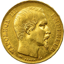 Coin, France, Napoleon III, 20 Francs, 1855, Lyon, AU(50-53)
