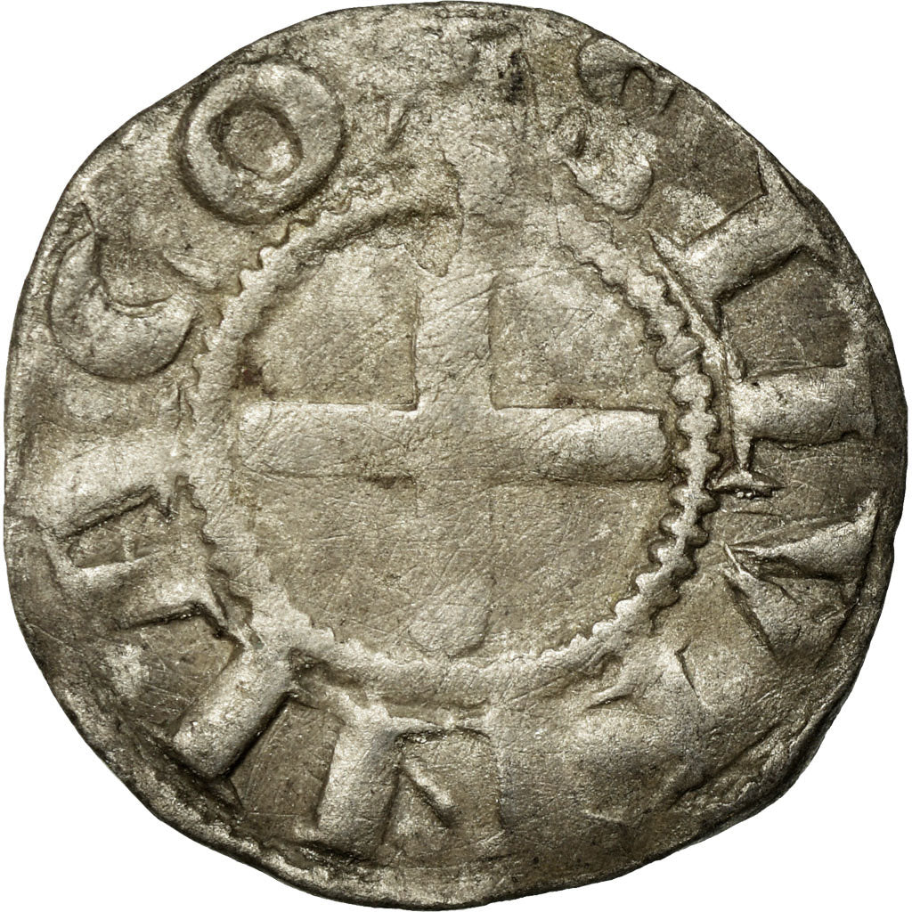Coin, France, Bourbonnais, Denarius, Souvigny, VF(30-35), Silver, Boudeau:359