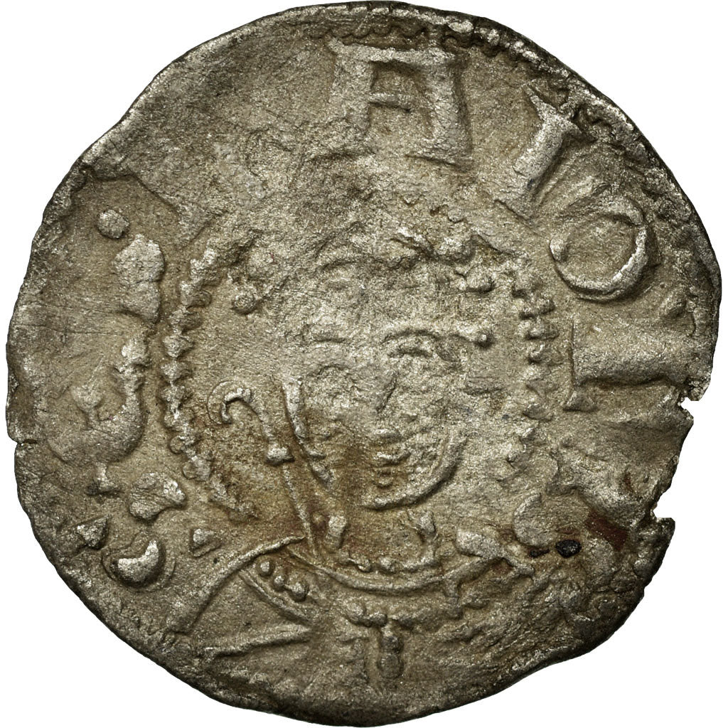 Munten, Frankrijk, Bourbonnais, Denarius, Souvigny, FR+, Zilver, Boudeau:359