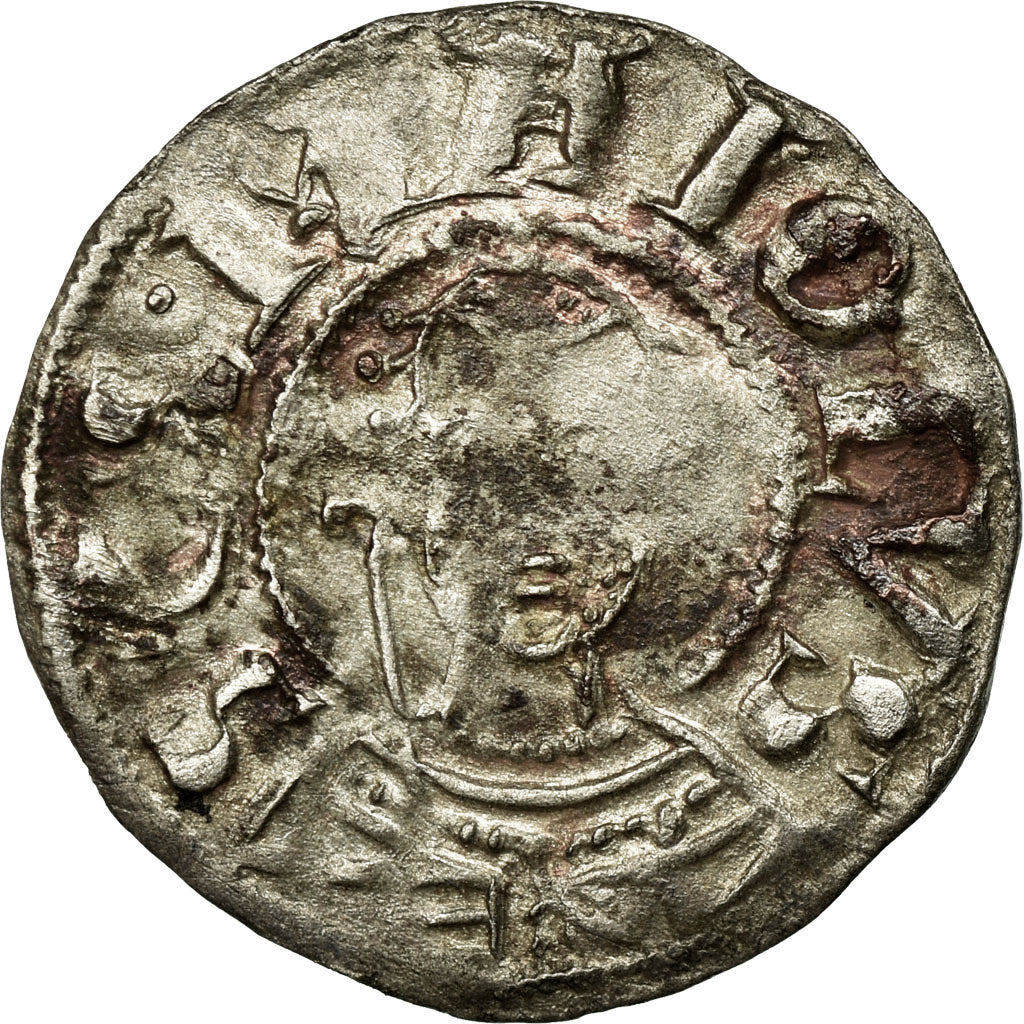 Munten, Frankrijk, Bourbonnais, Denarius, Souvigny, FR+, Zilver, Boudeau:359