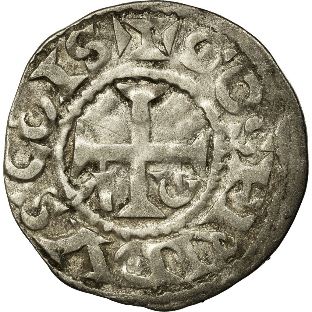 Moneta, Francja, Anjou, Geoffroi II, Denarius, Angers, VF(30-35), Srebro