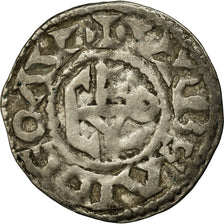 Moneta, Francja, Anjou, Geoffroi II, Denarius, Angers, VF(30-35), Srebro