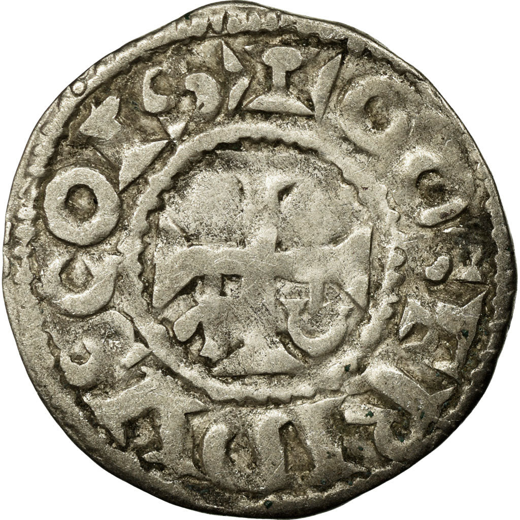 Monnaie, France, Anjou, Geoffroi II, Denier, Angers, TB+, Argent, Boudeau:149