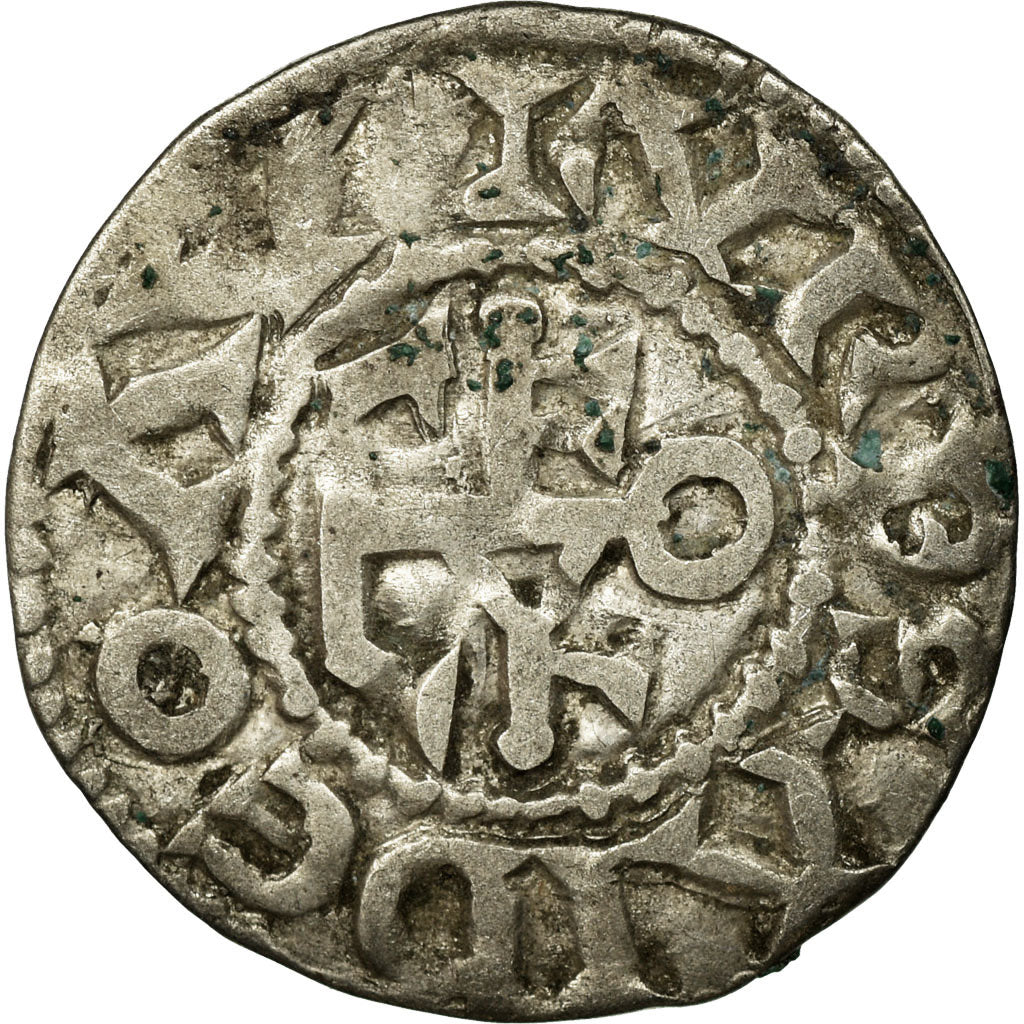 Monnaie, France, Anjou, Geoffroi II, Denier, Angers, TB+, Argent, Boudeau:149