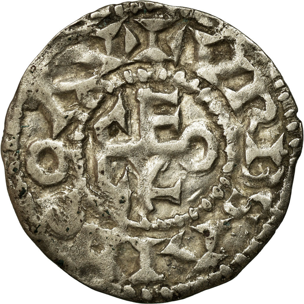 Monnaie, France, Anjou, Geoffroi II, Denier, Angers, TTB, Argent, Boudeau:149