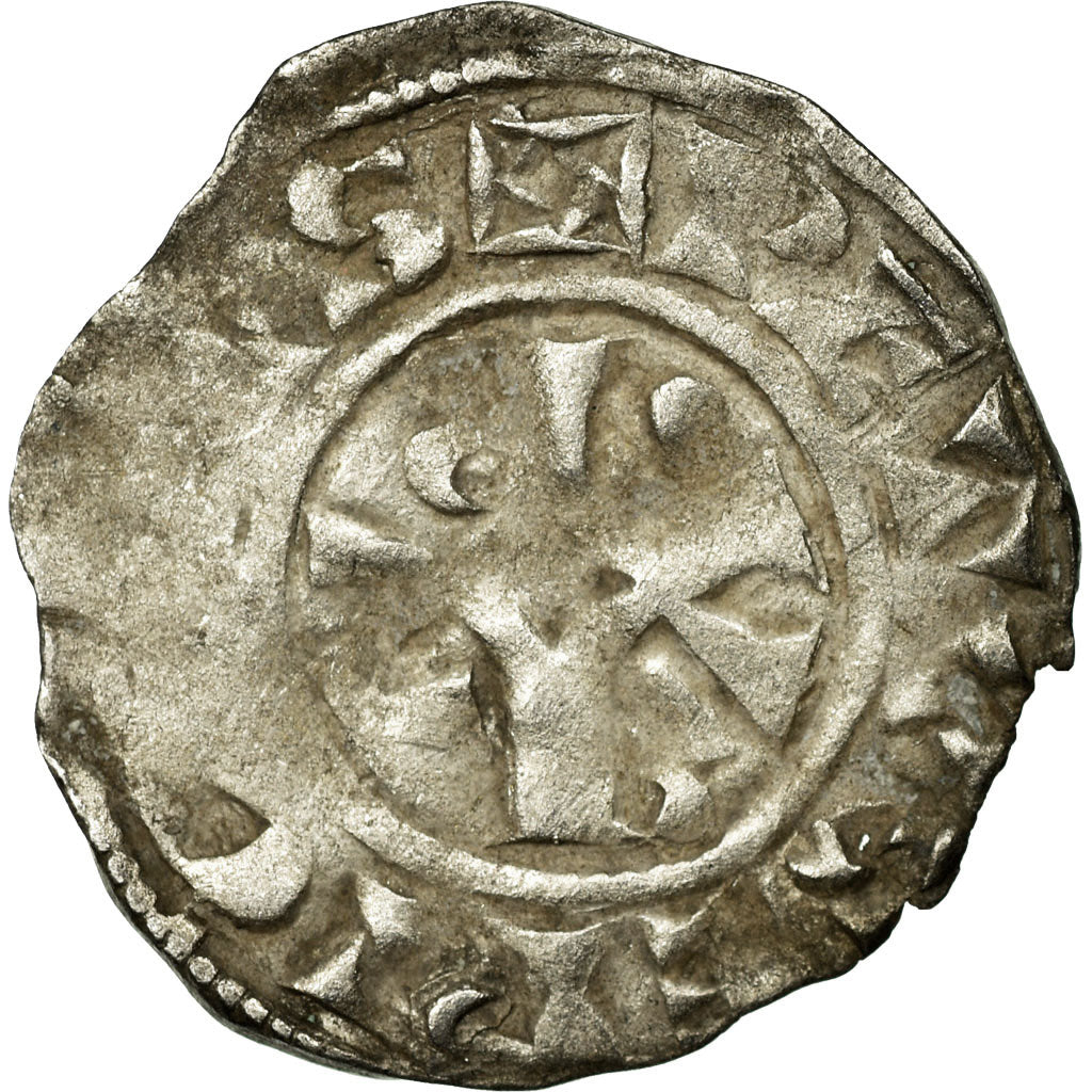 Coin, France, Champagne, Thibaut II, Denarius, Troyes, VF(30-35), Silver