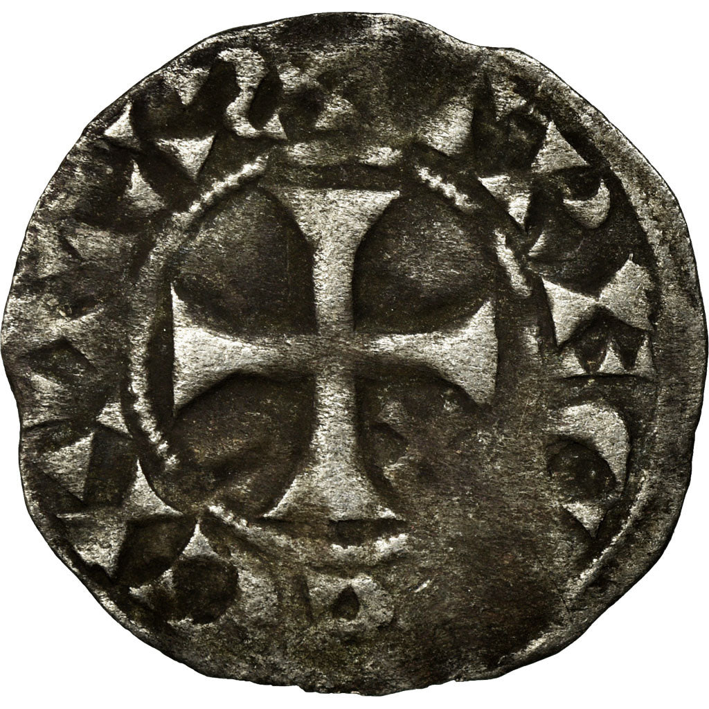 Monnaie, France, Champagne, Thibaut II, Denier, Troyes, TB+, Argent