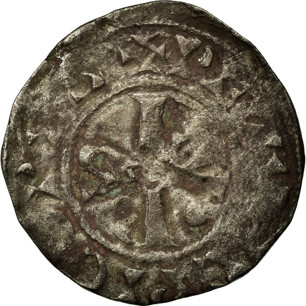 Monnaie, France, Champagne, Thibaut II, Denier, Troyes, TB+, Argent