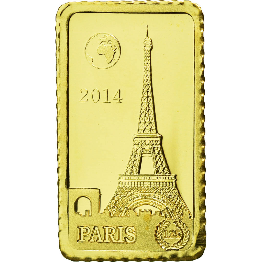 Monnaie, Îles Salomon, 10 Dollars, 2014, Paris - Eiffel Tower, FDC, Or