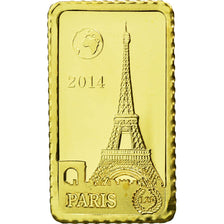 Monnaie, Îles Salomon, 10 Dollars, 2014, Paris - Eiffel Tower, FDC, Or