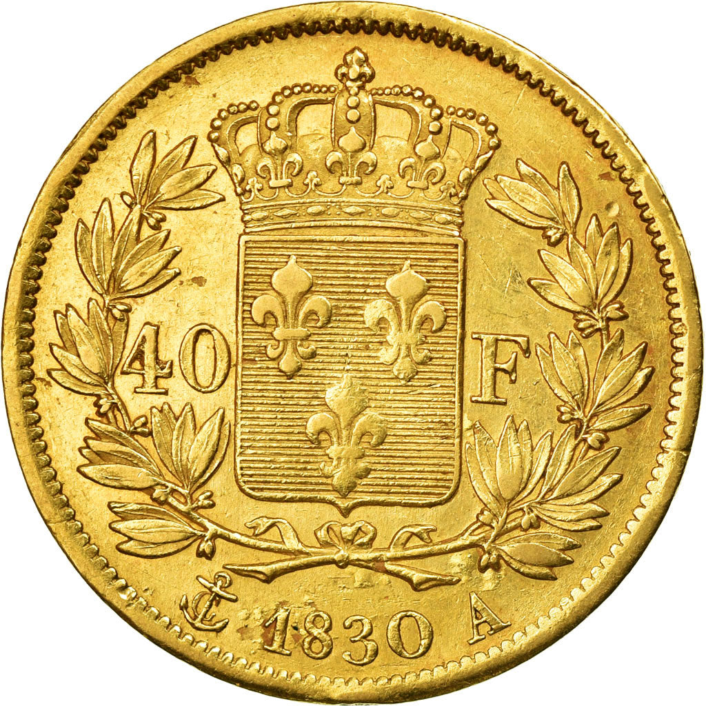Moeda, França, Charles X, 40 Francs, 1830, Paris, EF(40-45), Dourado, KM:721.1