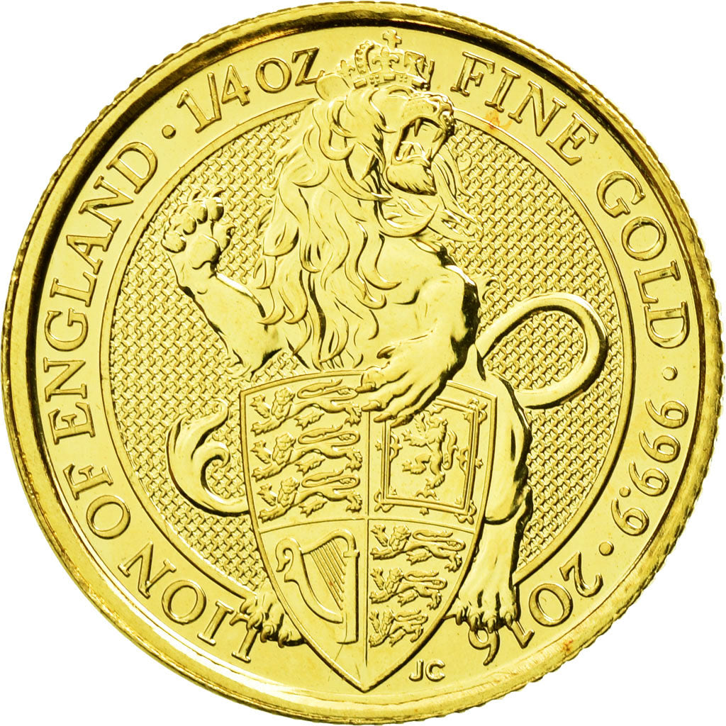 Coin, Great Britain, Elizabeth II, 25 Pounds - 1/4 Oz, 2016, MS(65-70), Gold