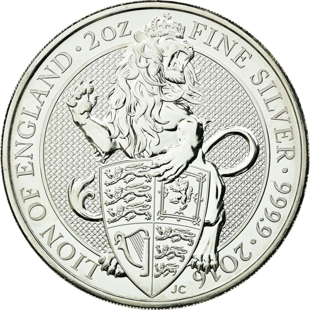 Coin, Great Britain, Elizabeth II, 5 Pounds - 2 Oz, 2016, MS(65-70), Gold