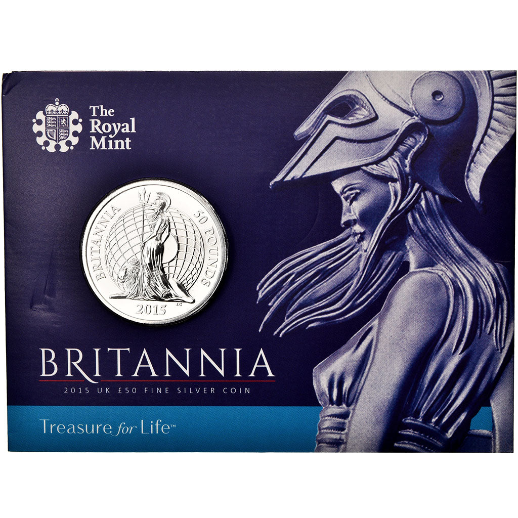 Coin, Great Britain, Elizabeth II, Britannia, 50 Pounds, 2015, MS(65-70), Silver