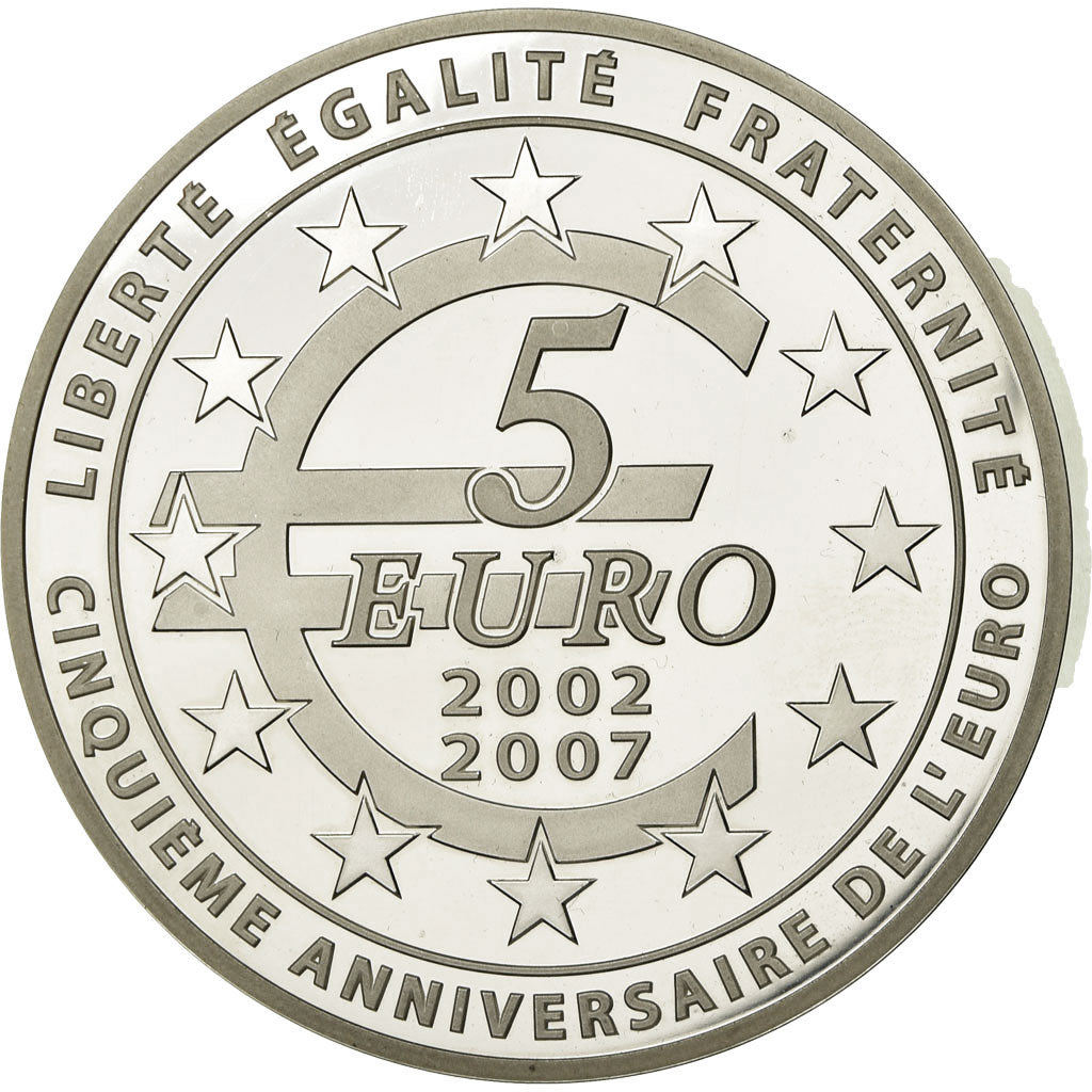 France, 5 Euro - 5 Oz, 2007, MS(65-70), Silver, KM:1524
