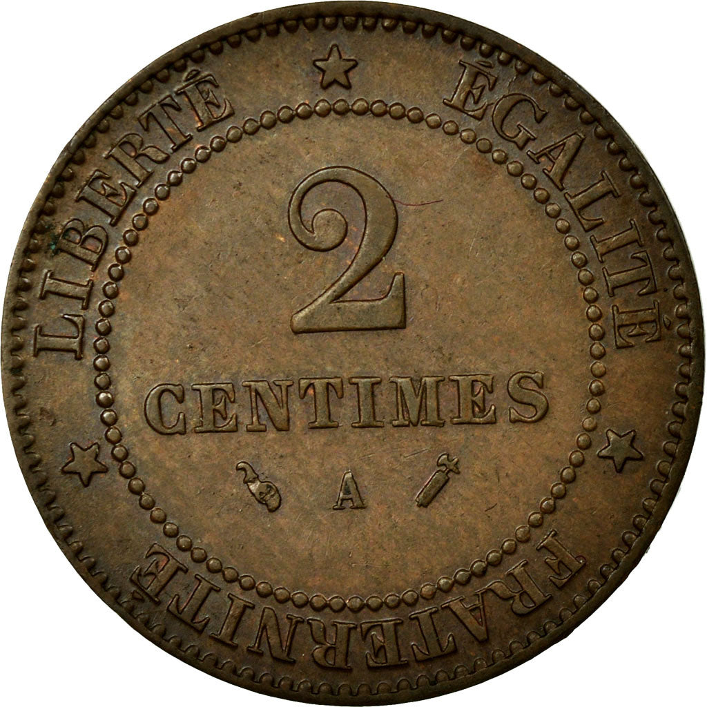 Coin, France, Cérès, 2 Centimes, 1891, Paris, AU(55-58), Bronze, KM:827.1