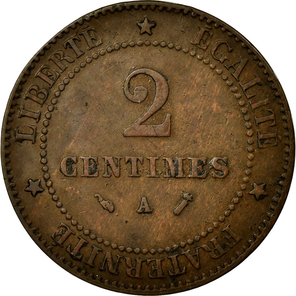 Coin, France, Cérès, 2 Centimes, 1892, Paris, AU(50-53), Bronze, KM:827.1