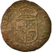 Coin, Spanish Netherlands, Philip II, Gigot, 1596, Anvers, F(12-15), Copper